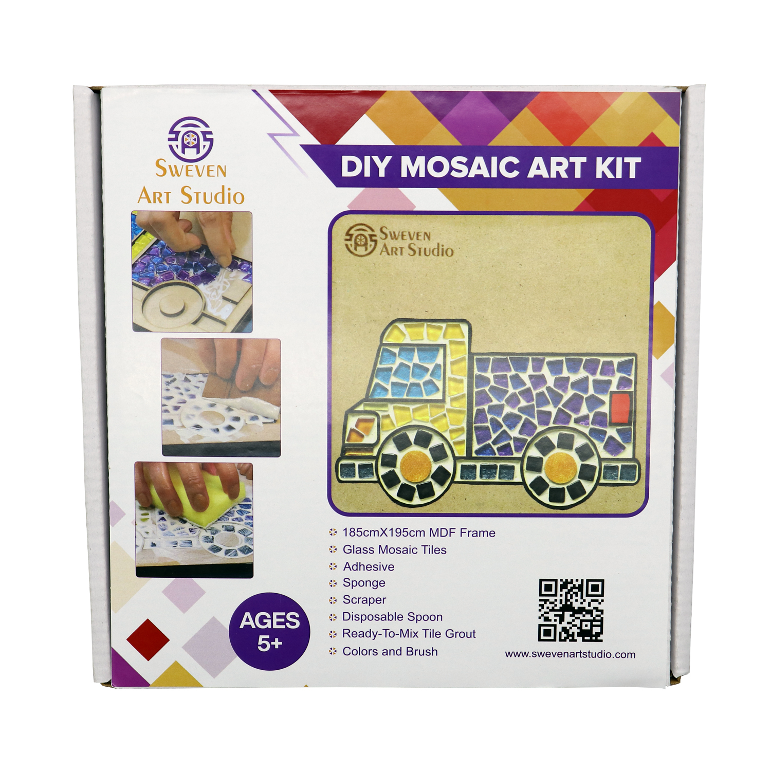 DIY Mozaïek Art Kit Dolfijn 20x20cm - Creatieve Keramische Mozaïekset Met Houten Sokkel